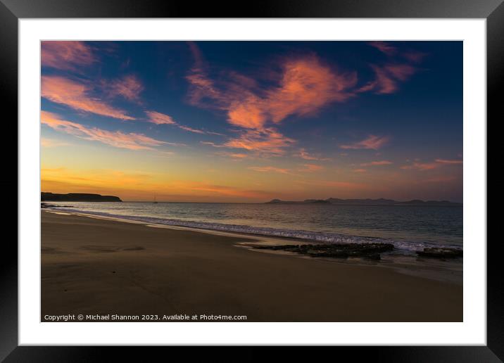 Early morning light at Papagayo beach, Lanzarote. Framed Mounted Print by Michael Shannon