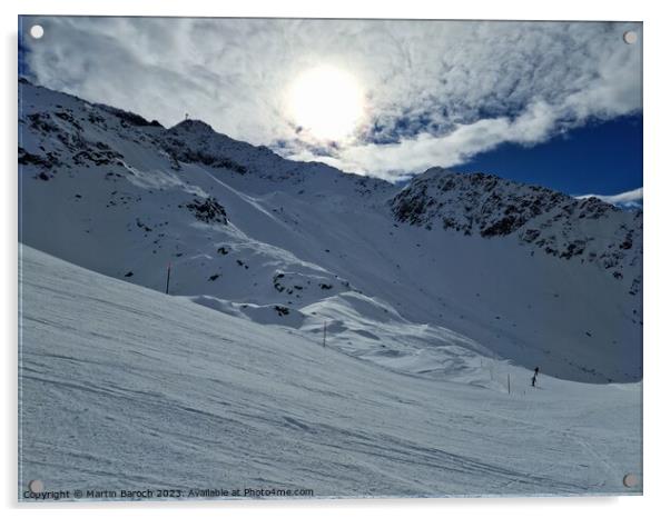 Gemsstock Alpine skiing Acrylic by Martin Baroch