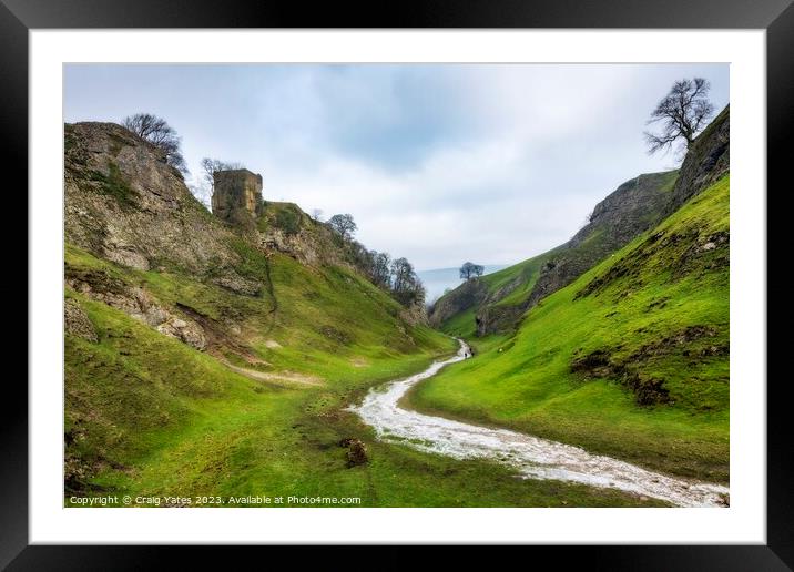 Cave Dale Icy Path Castleton Derbyshire Framed Mounted Print by Craig Yates