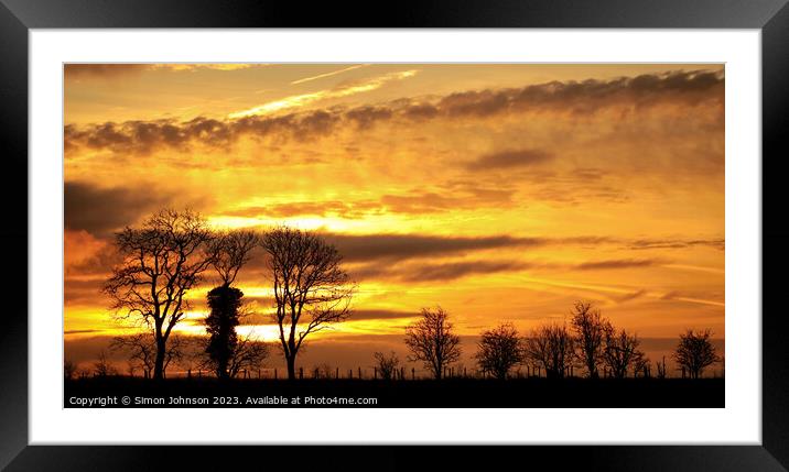 Sky sun Framed Mounted Print by Simon Johnson