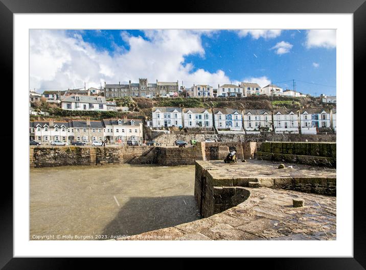 Porthleven, Britain's Southernmost Refuge Harbour Framed Mounted Print by Holly Burgess
