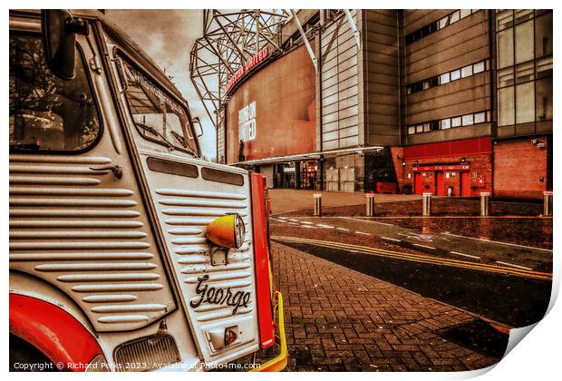 George the butty van at Old Trafford Print by Richard Perks