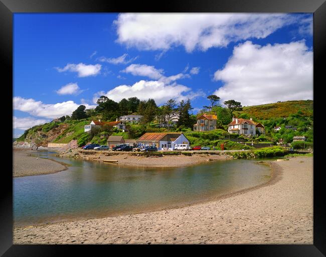 Seaton Beach and Mouth of River Framed Print by Darren Galpin