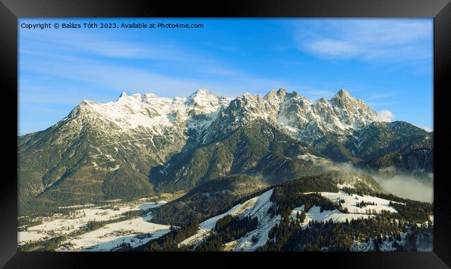 snowy mountain panorama in Tirol Framed Print by Balázs Tóth