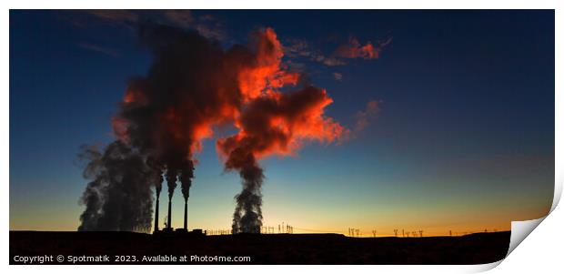 Sunrise Silhouette of Glen Canyon Power Station Arizona  Print by Spotmatik 