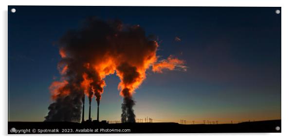 Power plant at sunrise Industrial complex Arizona America Acrylic by Spotmatik 