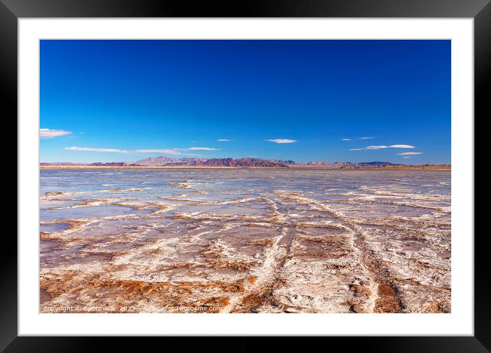 Salton Sea dried up salt lake California America Framed Mounted Print by Spotmatik 