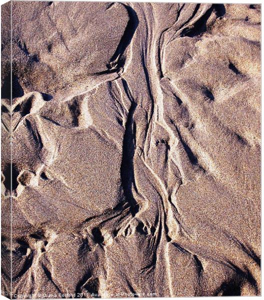 Naturally wrinkled forms in sand Canvas Print by DEE- Diana Cosford