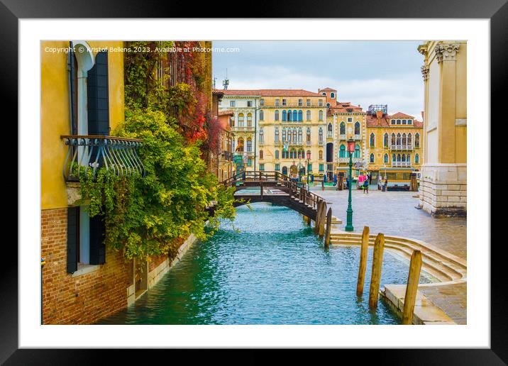 Travel and tourism in Venice: colorful canal houses Framed Mounted Print by Kristof Bellens