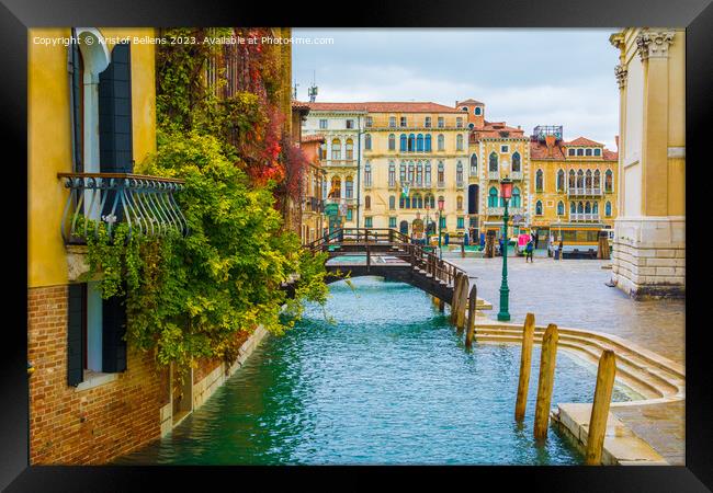 Travel and tourism in Venice: colorful canal houses Framed Print by Kristof Bellens