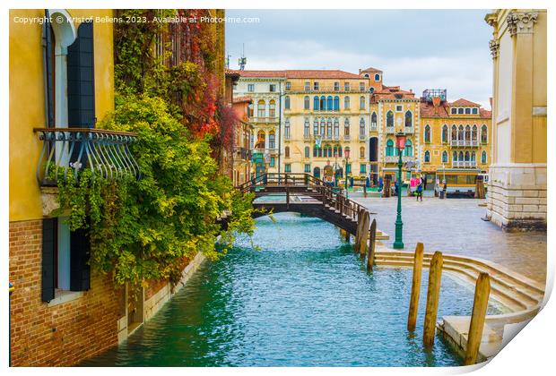 Travel and tourism in Venice: colorful canal houses Print by Kristof Bellens