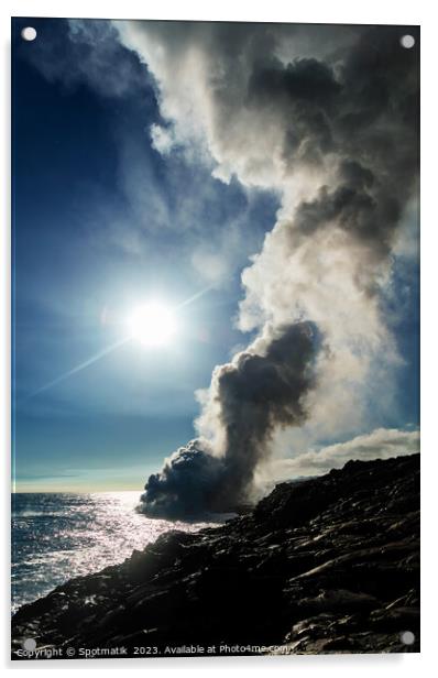 Big Island Hawaii molten magma from Kilauea volcano  Acrylic by Spotmatik 