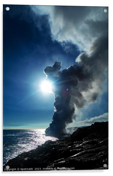 Big Island Hawaii Kilauea volcano hot steam rising Acrylic by Spotmatik 