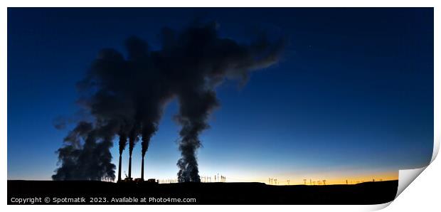 Arizona Power plant at sunrise emitting smoke and steam  Print by Spotmatik 