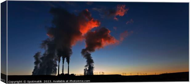 Industrial smoke pollution from Arizona desert Power Station  Canvas Print by Spotmatik 