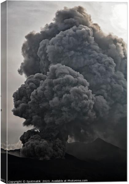 Mt Bromo Indonesia a remote active volcano erupting  Canvas Print by Spotmatik 