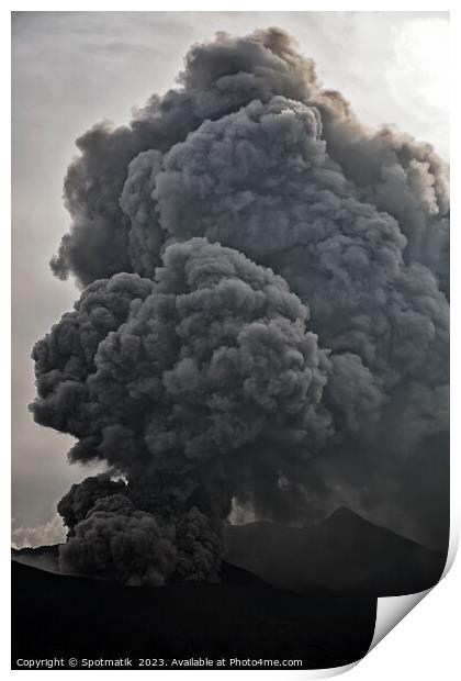 Mt Bromo Indonesia a remote active volcano erupting  Print by Spotmatik 
