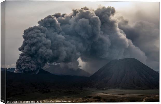 Mount Bromo volcanic natural active eruption Indonesian Asia Canvas Print by Spotmatik 