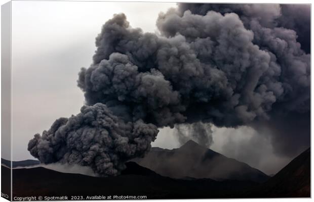 Mt Bromo Java active volcano erupting Indonesia Asia Canvas Print by Spotmatik 