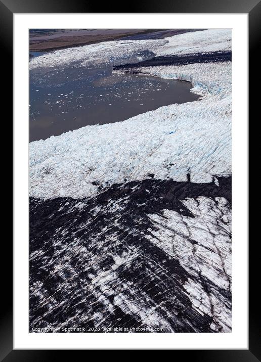 Aerial view Knik glacier Chugach Mountains Alaska USA Framed Mounted Print by Spotmatik 