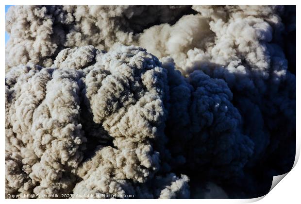 Mount Bromo volcano activity ash cloud Indonesia Print by Spotmatik 