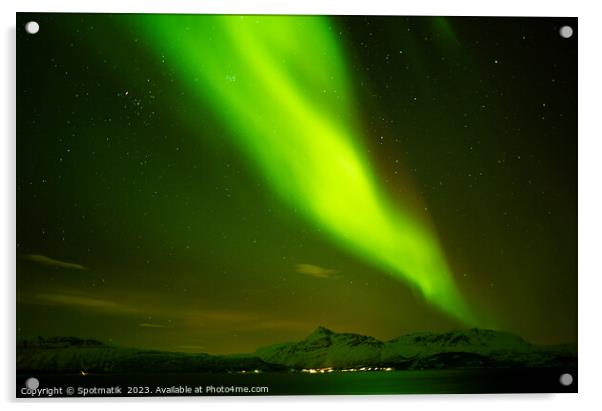 Northern Polar Lights in night sky Norway Scandinavia Acrylic by Spotmatik 