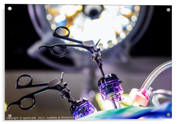 Intensive care unit technology supporting laparoscopy surgery Acrylic by Spotmatik 
