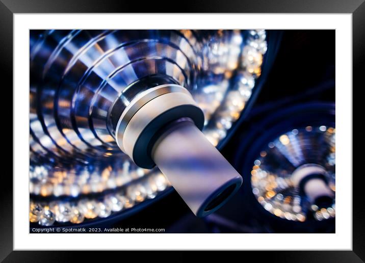 Surgical light system in medical hospital operating theatre Framed Mounted Print by Spotmatik 