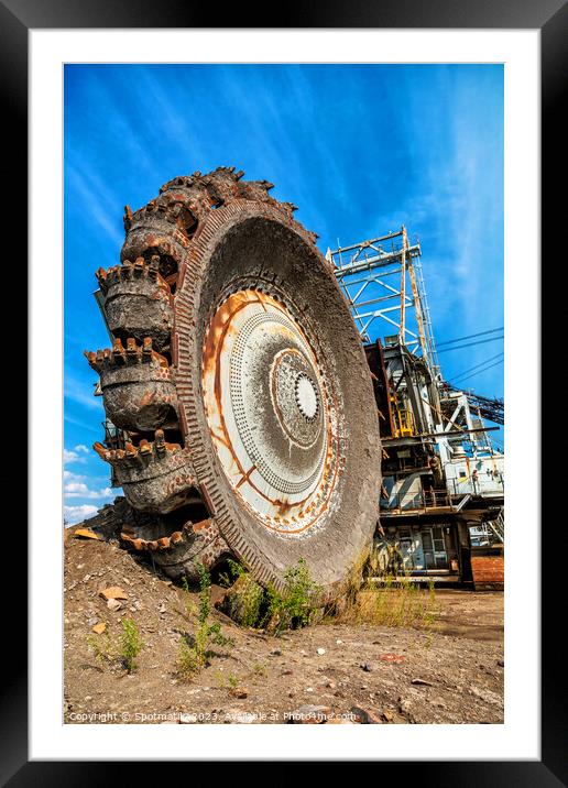 Ft McMurray excavator extracting surface Oil sand Alberta  Framed Mounted Print by Spotmatik 