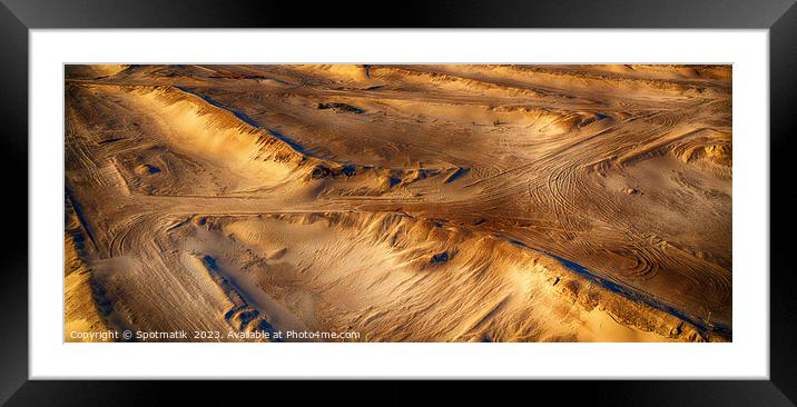 Aerial Panorama view Tar sands Ft McMurray mining Framed Mounted Print by Spotmatik 