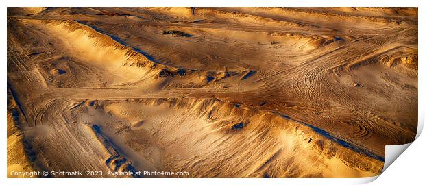 Aerial Panorama view Tar sands Ft McMurray mining Print by Spotmatik 