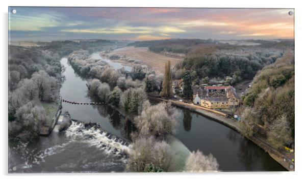 Sprotbrough Sunrise Acrylic by Apollo Aerial Photography