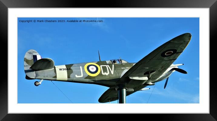 Flying High Lytham St Annes Spitfire Framed Mounted Print by Mark Chesters