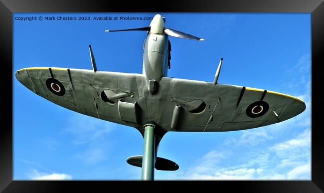 Majestic Spitfire Over Fairhaven Lake Framed Print by Mark Chesters