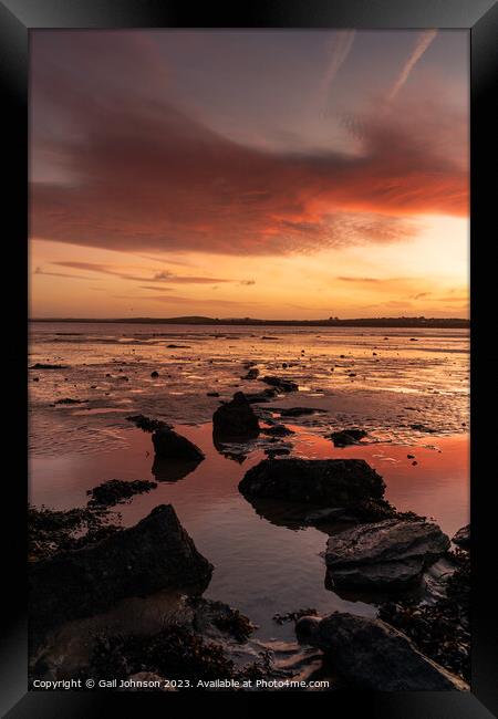 Sunrise at Penrhos Nature Park, Anglesey  Framed Print by Gail Johnson