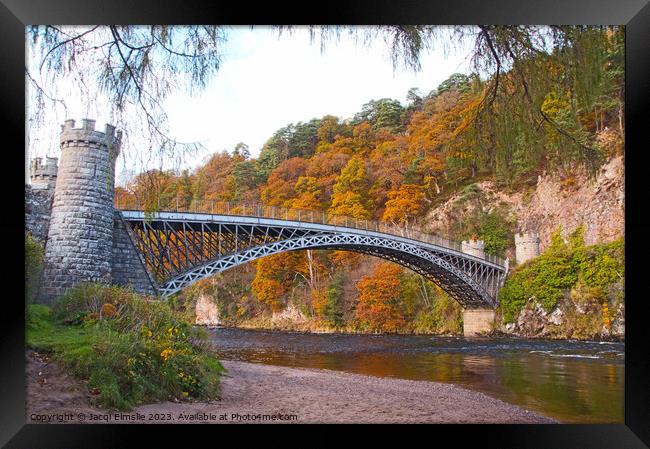 The Craigellachie bridge over the River Spey  Framed Print by Jacqi Elmslie