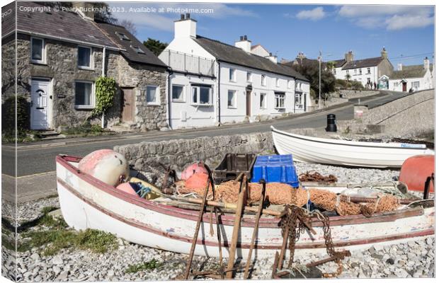 Moelfre Seafront Anglesey Coast Canvas Print by Pearl Bucknall
