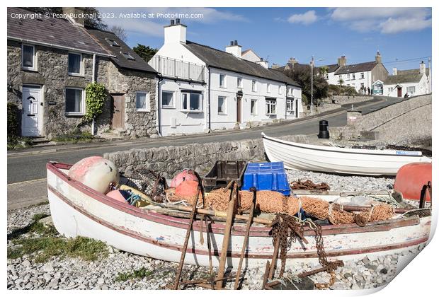 Moelfre Seafront Anglesey Coast Print by Pearl Bucknall