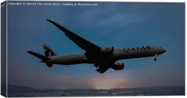 Qatar airways boeing 777 Canvas Print by Derrick Fox Lomax