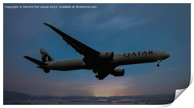 Qatar airways boeing 777 Print by Derrick Fox Lomax