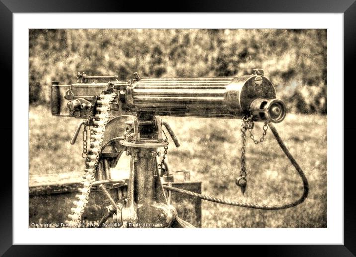 Vickers Machine Gun Vintage Framed Mounted Print by David Pyatt