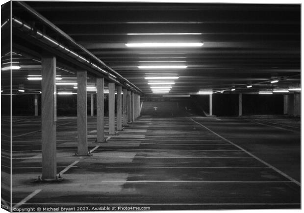 Colchester car Park in mono Canvas Print by Michael bryant Tiptopimage
