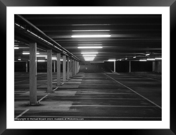 Colchester car Park in mono Framed Mounted Print by Michael bryant Tiptopimage
