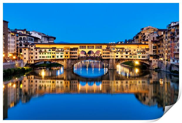 Ponte Vecchio at night Print by Fabrizio Troiani