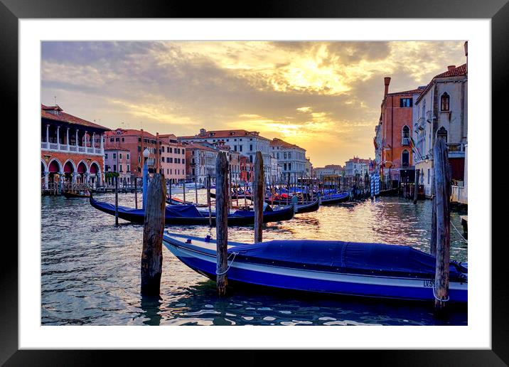 Sunset in Canal Grande Framed Mounted Print by Fabrizio Troiani