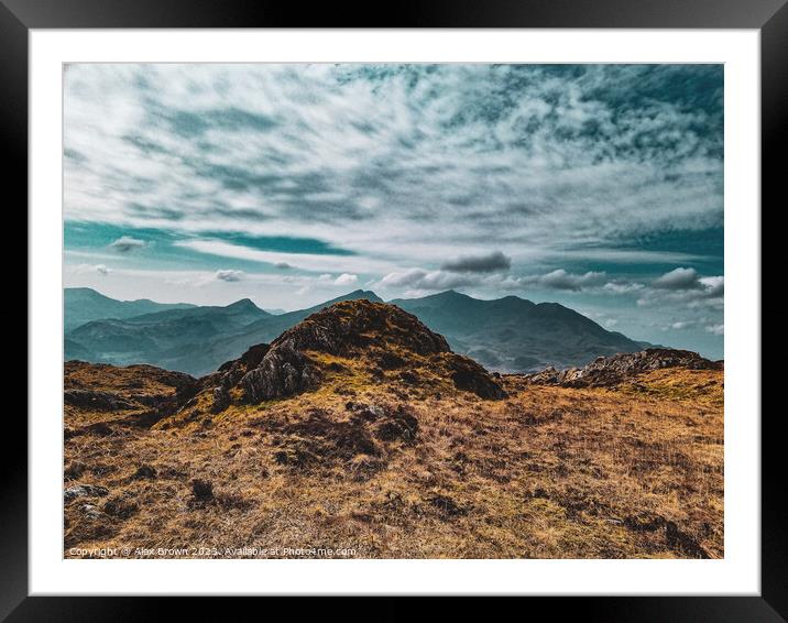 The Peaks Align Framed Mounted Print by Alex Brown