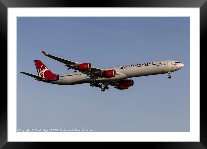 Virgin Atlantic Airbus A340 Framed Mounted Print by David Pyatt