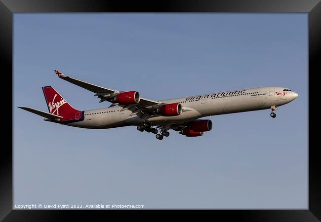 Virgin Atlantic Airbus A340 Framed Print by David Pyatt