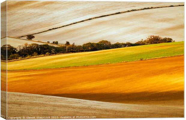 Ploughed Downs Canvas Print by Slawek Staszczuk