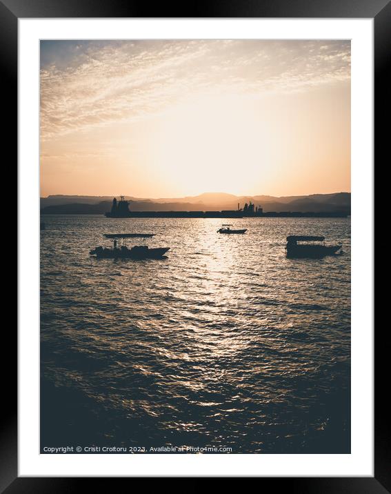 Aqaba at sunset Framed Mounted Print by Cristi Croitoru